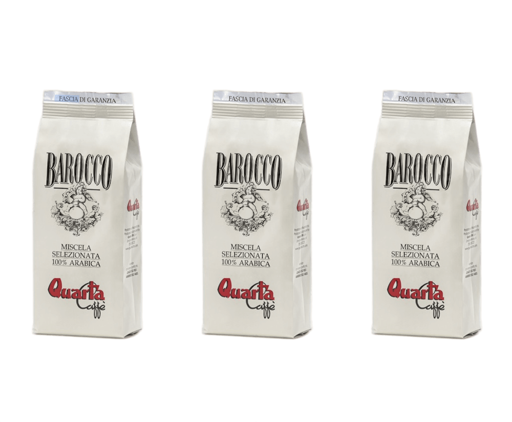 Lotto 3 confezioni Barocco Quarta caffè 100% arabica, ogni confezione –