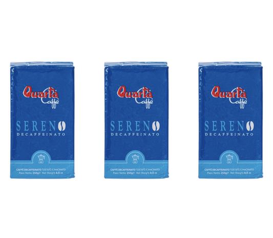 Quarta coffee 3 packs SERENO décaféiné, chaque paquet 250 grammes