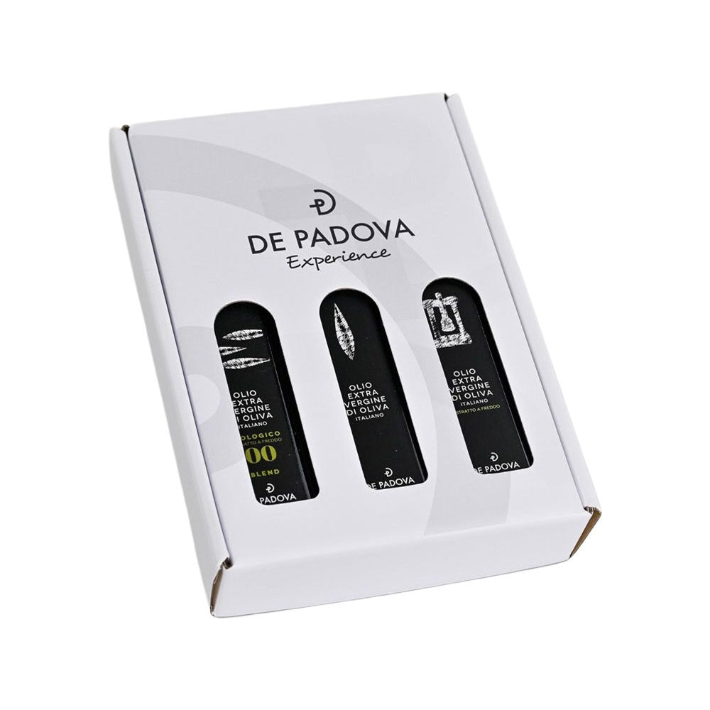 Box of 3 types of extra virgin olive oil, 100% Italian blend from Salento