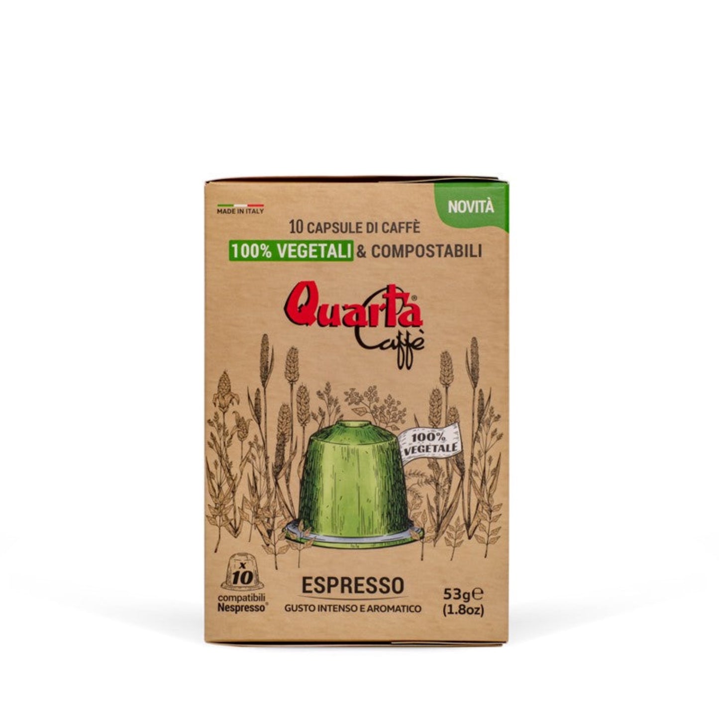 Lotto capsule Quarta caffè, ogni confezione 10 capsule compatibili Nespresso