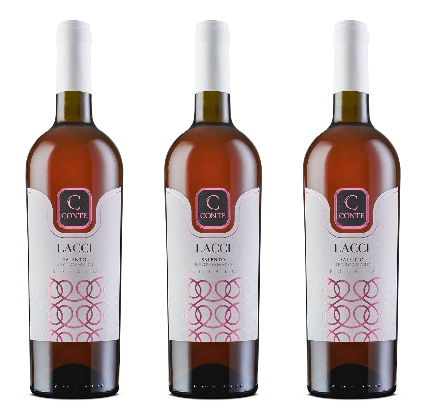 Conte wine and maker box 3 bottiglie Lacci Salento IGP negroamaro rosato