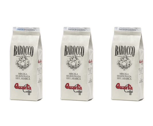 Lotto 3 confezioni Barocco Quarta caffè 100% arabica, ogni confezione 250 gr